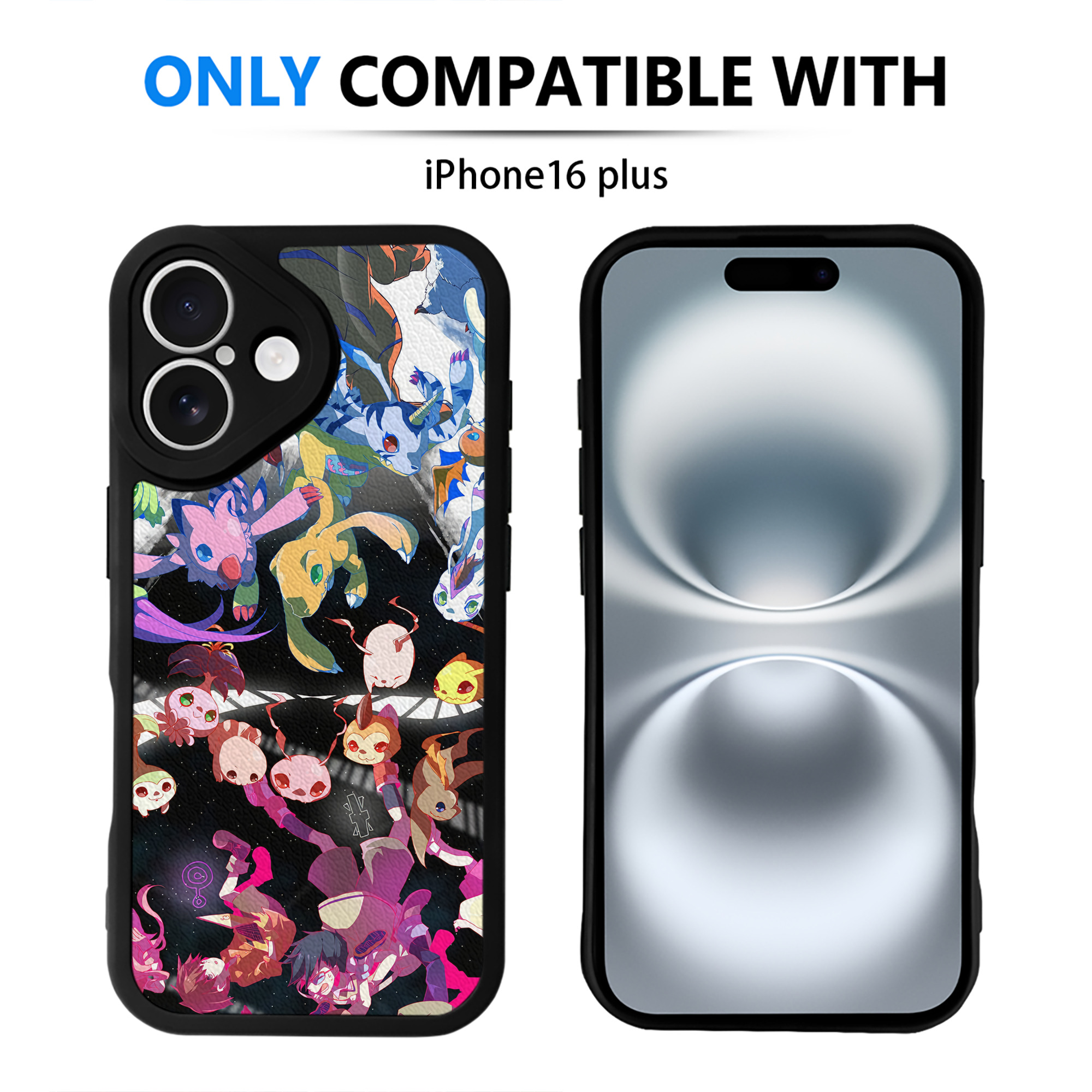 （画像用） Digimon デジタルモンスター/デジモン 【iPhone 16シリーズ対応】シリコンスマホケース（レザー調） 材質：シリコン